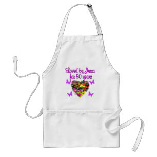 PRETTY PURPLE 50TH BIRTHDAY DESIGN STANDARD APRON