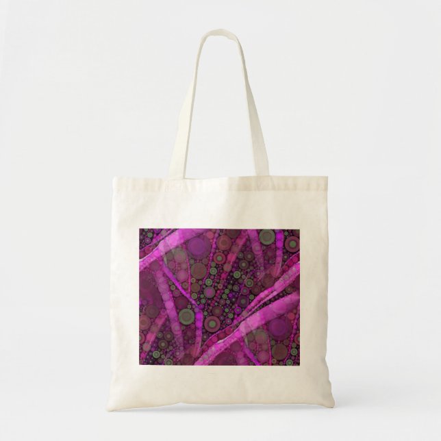Pretty Purple Abstract Concentric Circles Mosaic Tote Bag (Front)