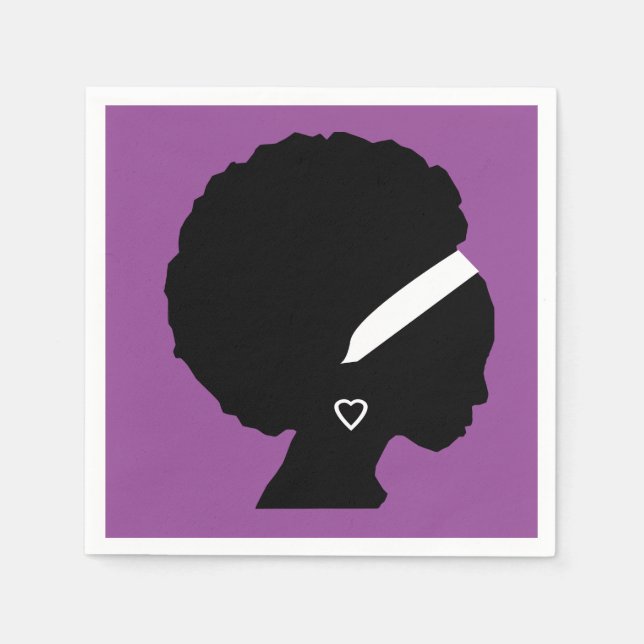Pretty Purple Afro hair Napkin (Front)