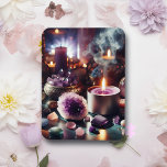 Pretty Purple Amethyst Gems and Crystals Magnet<br><div class="desc">Pretty spiritual magnet with amethysts,  candles,  stones and gems and full of positive vibes!</div>