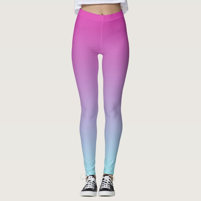 Pretty Purple and Blue Ombre Leggings (Front)