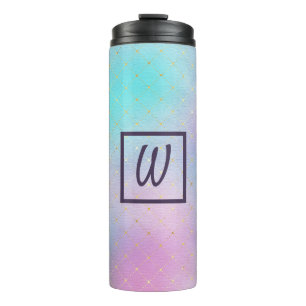 Pretty purple and blue ombre thermal tumbler