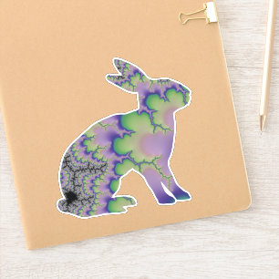Pretty Purple and Green Fractal Bunny Rabbit