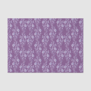 Pretty Purple and Lilac Floral Pattern Tissue Paper