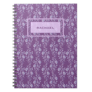 Pretty Purple and Lilac Floral Personalised Notebook