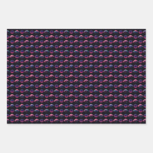Pretty Purple and Pink Abstract Polka Dot Pattern Wrapping Paper Sheet