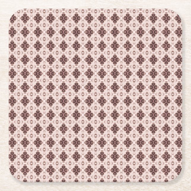 Pretty purple and pink pattern poster square paper coaster (Front)