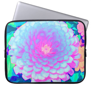 Pretty Purple and Pink Zinnia in the Summer Garden Laptop Sleeve