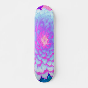 Pretty Purple and Pink Zinnia in the Summer Garden Skateboard