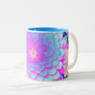 Pretty Purple and Pink Zinnia in the Summer Garden Two-Tone Coffee Mug