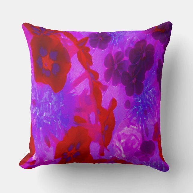 Pretty Purple and Red Garden Phlox Flowers Cushion (Front)