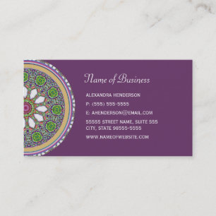 Pretty Purple and White Daisy Flower Tile Mosaic Business Card