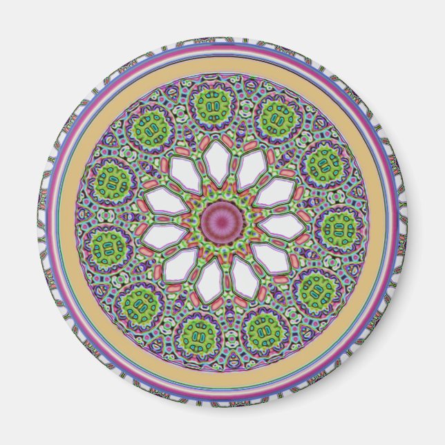 Pretty Purple and White Daisy Flower Tile Mosaic Magnet (Front)