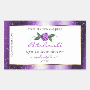 Pretty Purple and White Product Labels Rose Flower