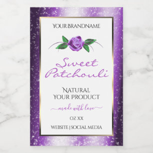 Pretty Purple and White Product Labels Rose Flower