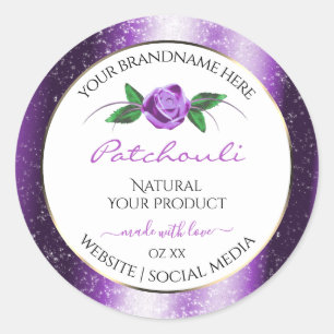 Pretty Purple and White Product Labels Rose Flower