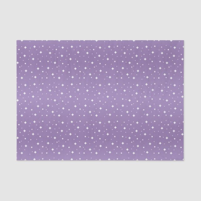 Pretty Purple and White Stars Tissue Paper (Front)
