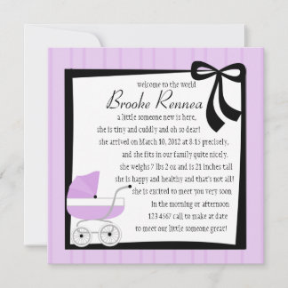 Pretty Purple Baby Buggy Announcement