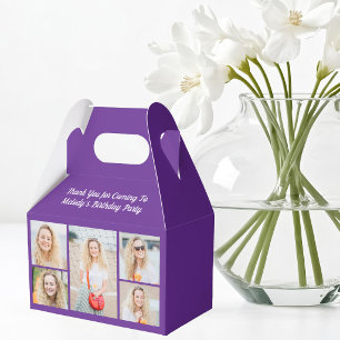 Pretty Purple Birthday Photo Collage Party Favour Box