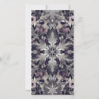 Pretty Purple, Black, Silver, and Taupe Christmas  Holiday Card