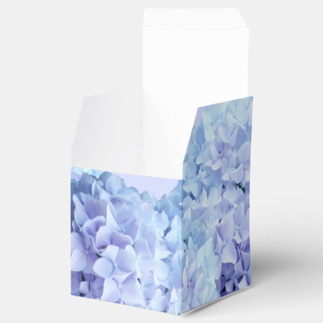Pretty Purple Blue Hydrangea Flower Blossom Favour Box (Opened)