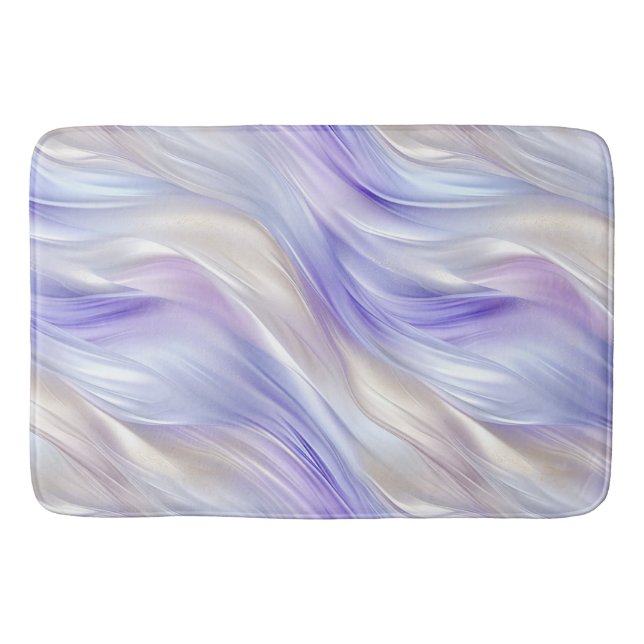 Pretty Purple Blue Pearl White Swirls Bath Mat (Front)