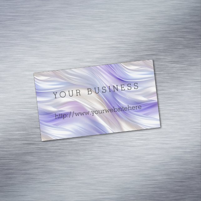  Pretty Purple Blue Pearl White Swirls Magnetic Business Card (In Situ)