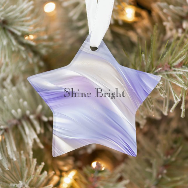 Pretty Purple Blue Pearl White Swirls Ornament (Tree)