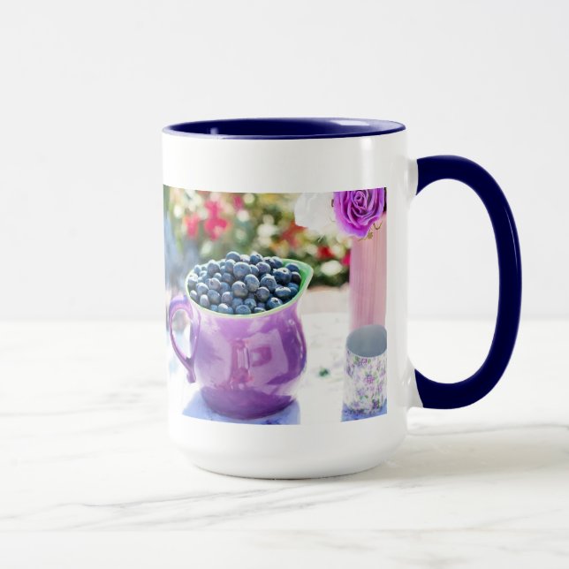 Pretty Purple Blueberry Scene Coffee Cup (Right)
