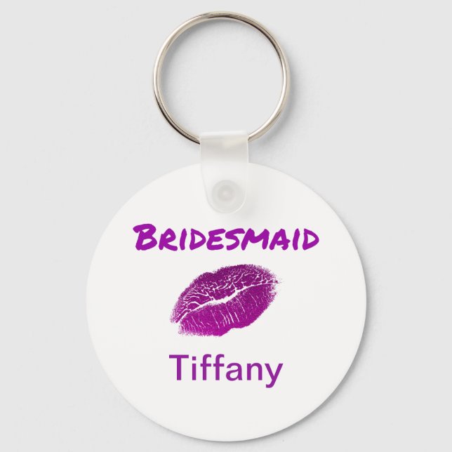 Pretty Purple Bridesmaid Key Ring (Front)