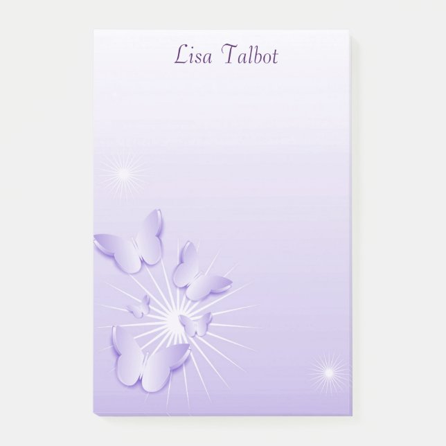 Pretty Purple Butterflies Post It Notes (Front)