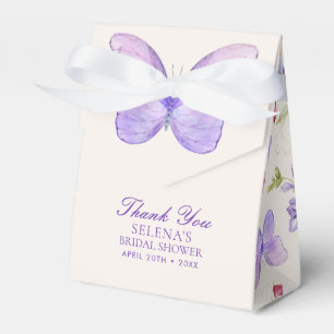 Pretty Purple Butterlies Bridal Shower Favour Box