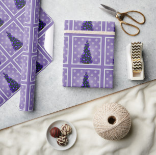 Pretty Purple Christmas Tree Wrapping Paper