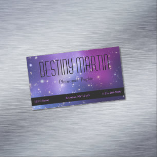 Pretty Purple Cosmic Metaphysical Magnetic Business Card