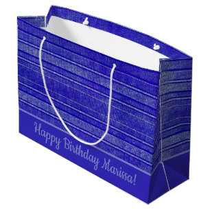 Pretty Purple Distressed Stripes Pattern Large Gift Bag
