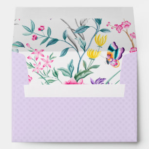Pretty Purple Dots   Chinoiserie Flowers Liner Envelope