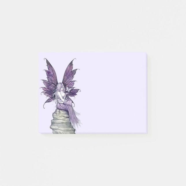 Pretty Purple Fairy and Butterfly Post-it Notes (Front)