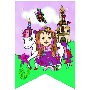 Pretty Purple Fairy Girls Birthday Party Banner