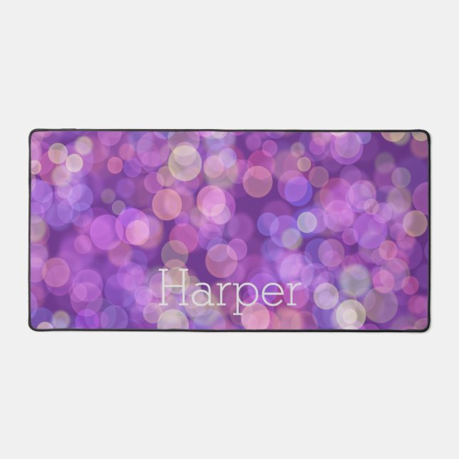 Pretty Purple Floating Colour  Desk Mat (Front)