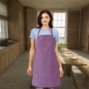 Pretty Purple Floral All-Over Print Apron