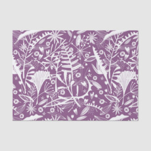 Pretty Purple Floral Botanical Tissue Paper