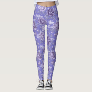 Pretty Purple Floral Lavender Women's Leggings