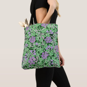 Pretty Purple Floral Pattern Tote Bag