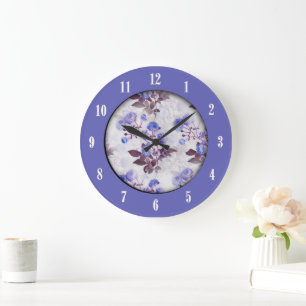 Pretty Purple Floral Twelve Numerals Clock