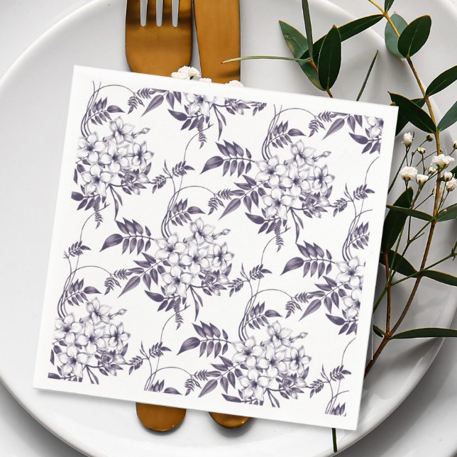 Pretty Purple Floral Wedding Napkin (Creator Uploaded)