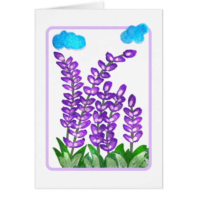 Pretty Purple Flower Art Card (Front)