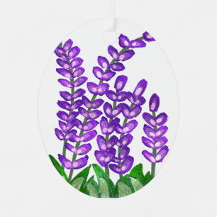 Pretty Purple Flower Art Metal Tree Decoration