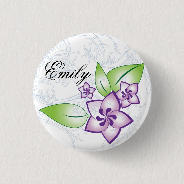 Pretty Purple Flower Flair 3 Cm Round Badge (Front)