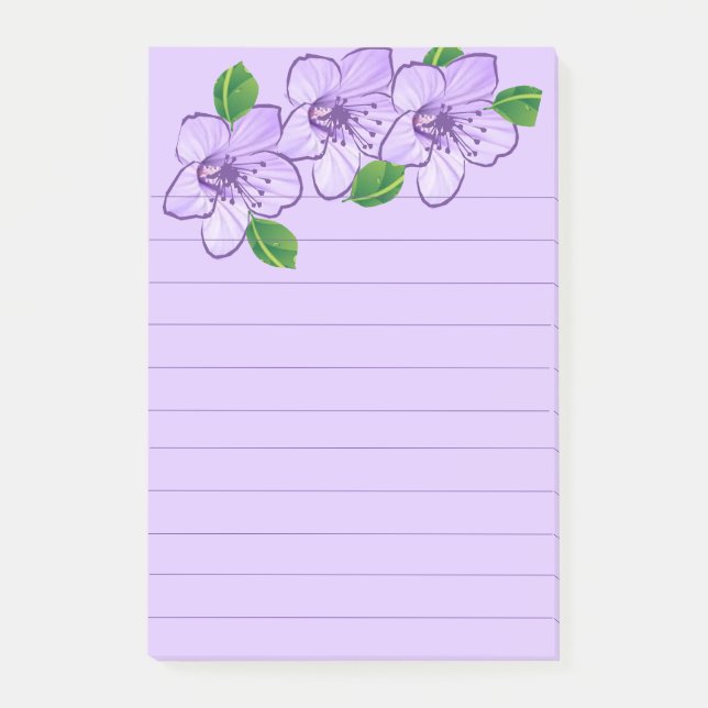 Pretty Purple Flower  Post-it Notes (Front)