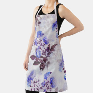 Pretty Purple Flower Print Apron